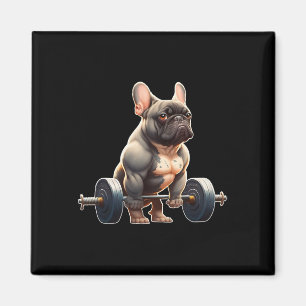 Imã Buldogue Francês Engraçado Musculação Academia Fre