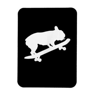 Ímã buldogue francês engraçado no skate presente