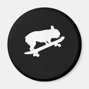 Imã buldogue francês engraçado no skate presente