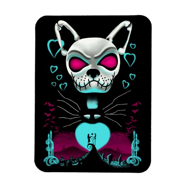 Ímã Buldogue Francês | Presente de Abóbora de Hallowee (Vertical)
