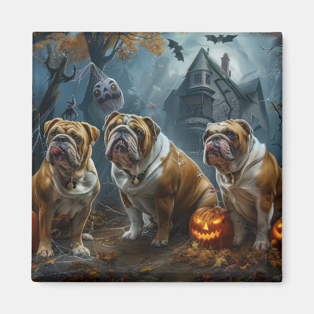 Imã Buldogue Halloween Night Doggy Delight (Frente)