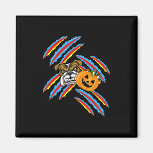 Imã Buldogue Mãe Halloween Pumpkin