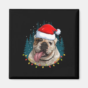 Imã Buldogue Vestindo Santa Hat Xmas - Bulldog Lover C