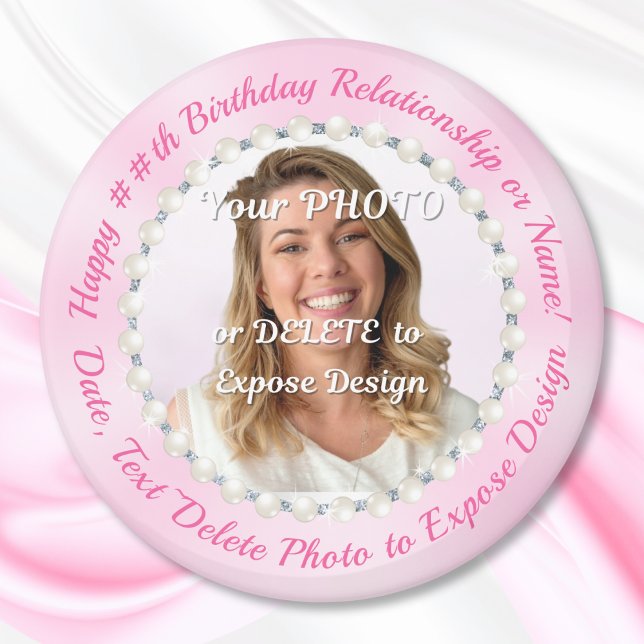 Imã BULK Favoritos para festas para adultos ou criança (30th birthday party favors. Personalized photo favors. Bulk party favors for adults. Pink favors.)