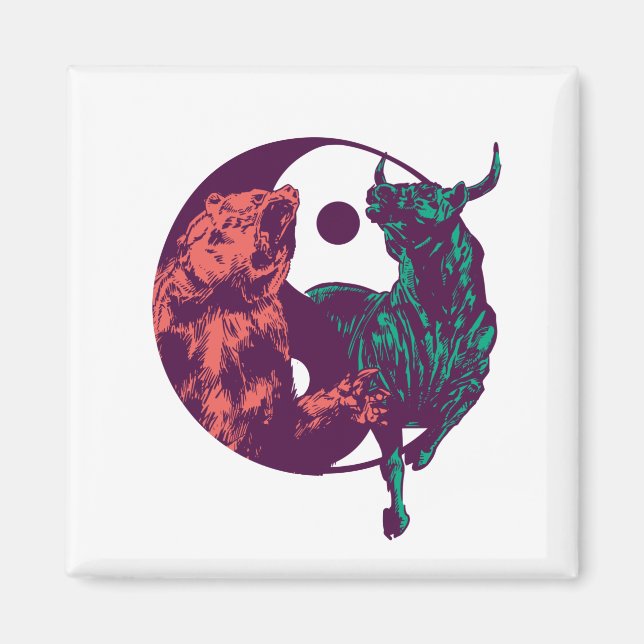 Imã Bull e Bear - Mercado de ações (Frente)