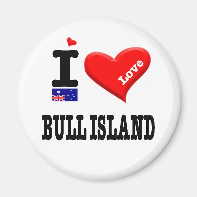 Imã BULL ISLAND - I Love (Frente)