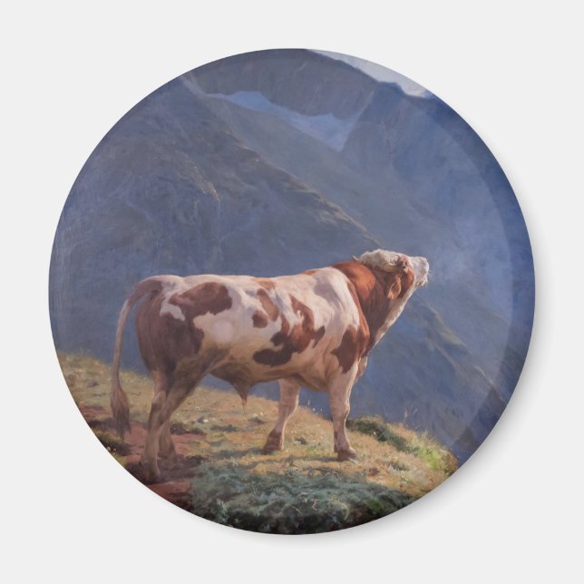Imã Bull nos Alpes (por Eugène Burnand) (Frente)