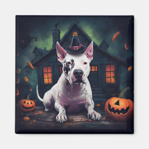 Imã Bull Terrier Abóboras Dia das Bruxas Assustador