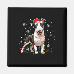 Imã Bull Terrier Christmas Sweet Dog Xmas Lights Tre