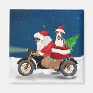 Imã Bull Terrier Dog Natal Papai Noel