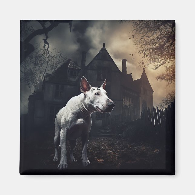 Imã Bull Terrier Halloween Scary (Frente)