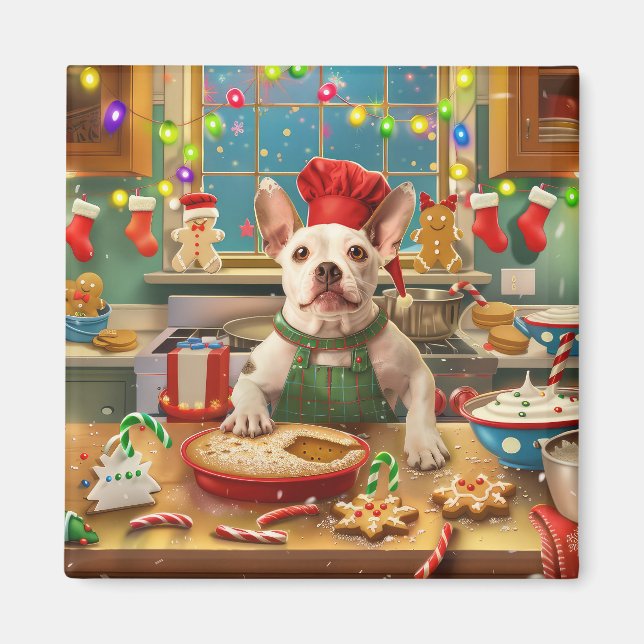 Imã Bull Terrier Holiday Baking: Natal Festivo (Frente)