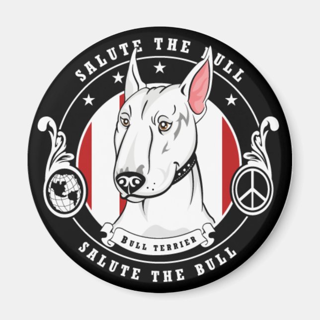 Imã Bull Terrier Magnet Round (Frente)