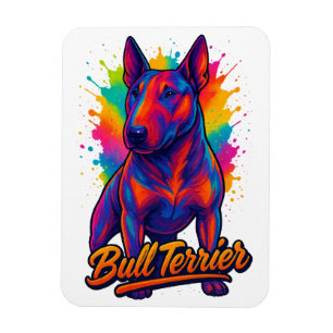 Ímã Bull Terrier Neon Pop Art – Cachorro Colorido Vibr