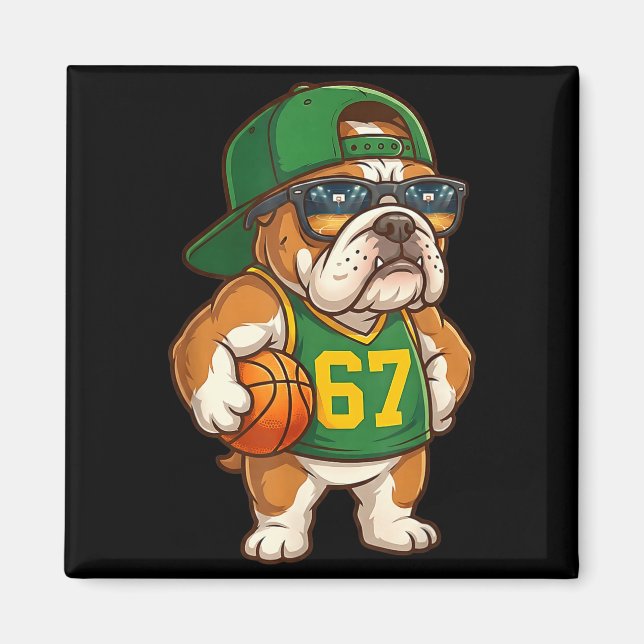 Imã Bulldog Basketball 67 Gen Alpha Slang Srts Dog Boy (Frente)