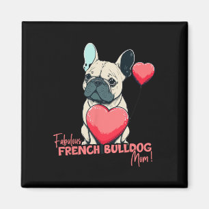 Imã Bulldog com Heartballoon - Mãe Fabulosa