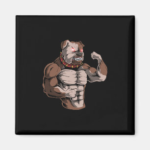 Imã Bulldog Dog Powerlifter Forte Levantador de Peso