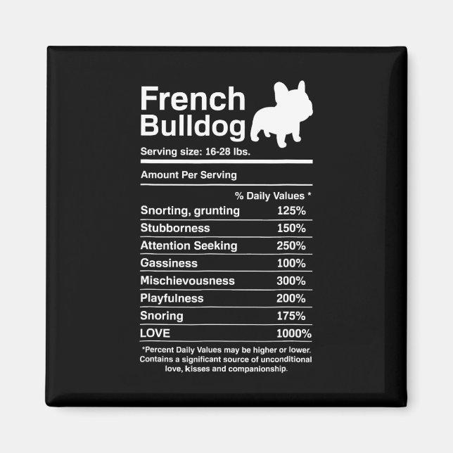 Imã Bulldog Fala Nutrição, Diversão Francesa, Lover (Frente)