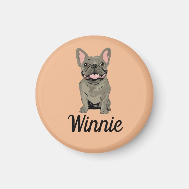 Imã Bulldog Francês Cinza (Frente)