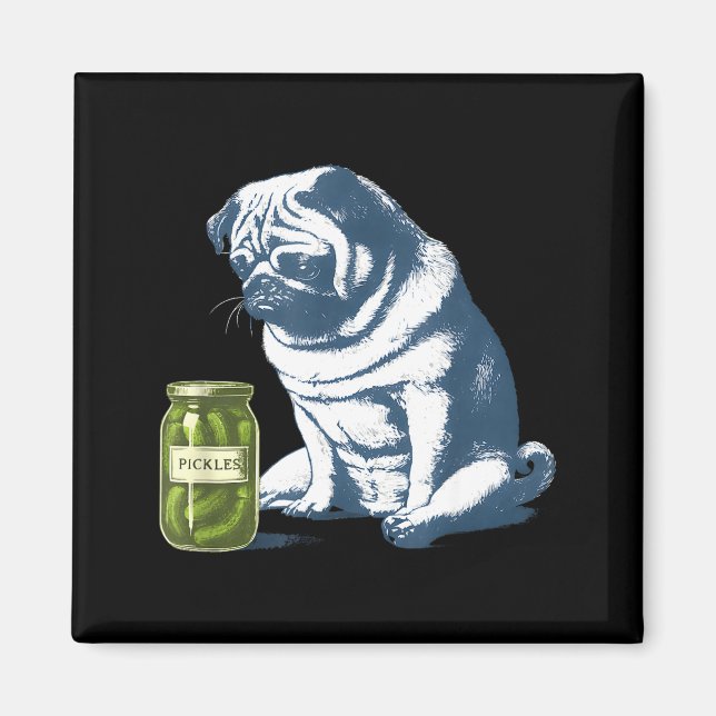 Imã Bulldog francês com pote de picles meme engraçado  (Frente)