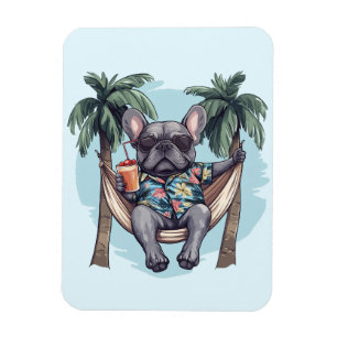 Ímã Bulldog Francês em Top Havaiano