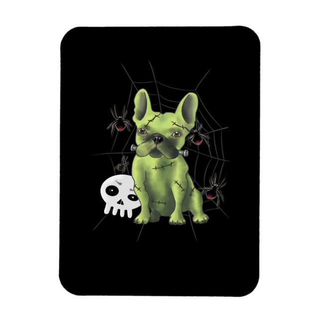 Ímã Bulldog Francês Miserável Com Presente De Aranha (Vertical)