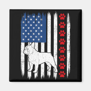 Imã Bulldog francês patriótico cachorro bandeira ameri