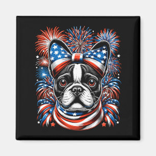 Imã Bulldog Francês Patriótico Masculino 4 De Julho EU