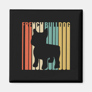 Imã Bulldog francês Retro 1970 Cachorro Silhouette Fre