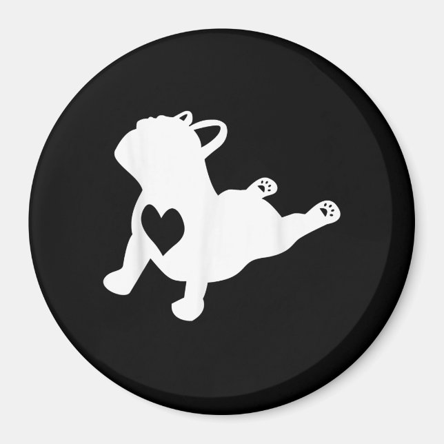 Imã Bulldog Francês Yoga Love Heart Frenchie Workout (Frente)
