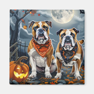Imã Bulldog Halloween Assustador