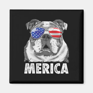 Imã Bulldog Inglês 4 De Julho Merica Homens Mulheres B