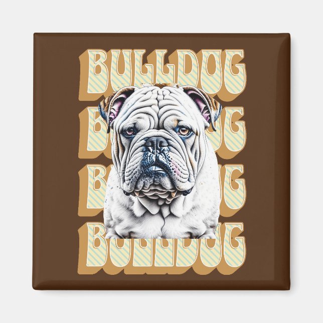 Imã Bulldog Inglês com Fonte Retroativa (Frente)