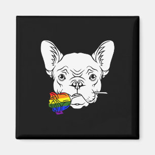 Imã Bulldog Orgulho gay Rosa Lgbt-q Rainbow Frenchog