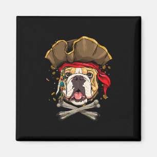 Imã Bulldog Pirata Jolly Roger Ossos Cruzados Amante d