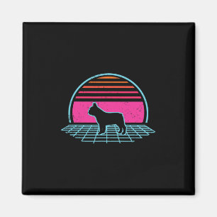 Imã Bulldog Retro Vintage 80s Estilo do Cão com Dotaçã