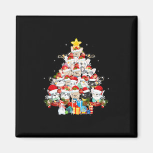 Imã Bulldog Santa Claus Xmas Tree Lights Feliz Natal