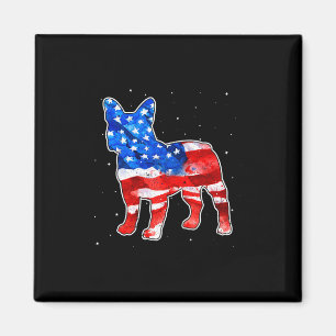 Imã Bulldog Tie Dye Bandeira Americana Patriótica 4 De