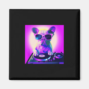 Imã Bulldog Vaporwave Dj Dog Aestética Meninas