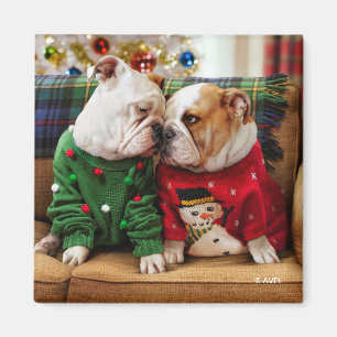 Imã Bulldogs de Natal em Suéteres