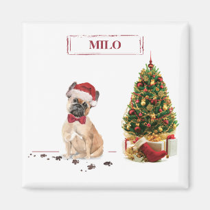 Imã Bulldogue Francês Cachorro de Natal Engraçado com