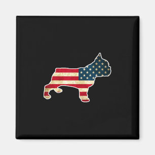 Imã Bulldogue Francês do Dia 4 de Julho Bandeira Ameri