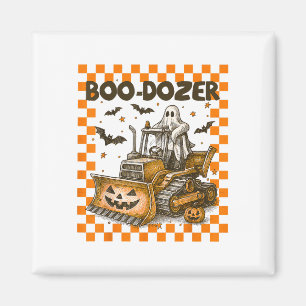 Imã Bulldozer Halloween Boo Dozer Construção Caminhão