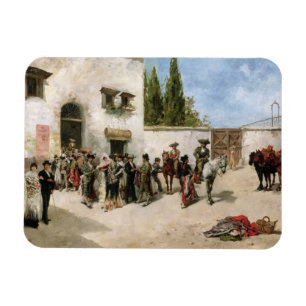 Ímã Bullfighters que preparam-se para a luta (óleo no