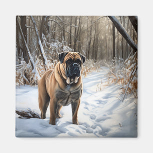 Imã Bullmastiff Deixe Nevar Natal