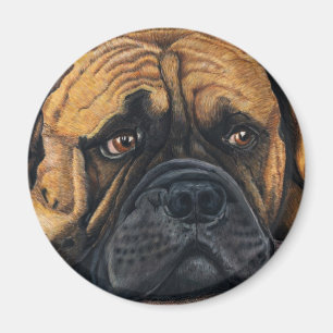 Imã Bullmastiff que espera - arte da raça do cão
