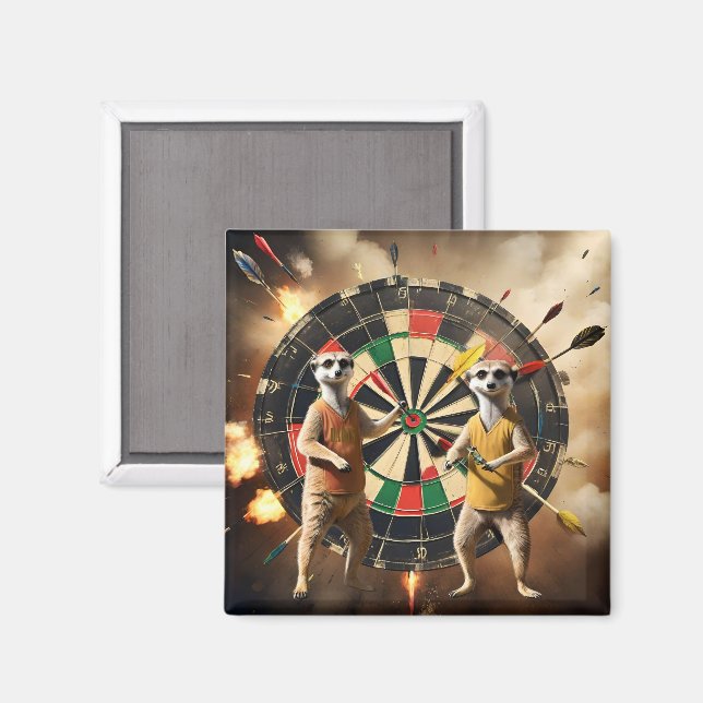 Imã Bullseye Burrow: Meerkat Dart League, (Front/Back)