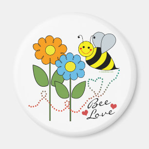 Imã Bumble a abelha com amor da abelha das flores