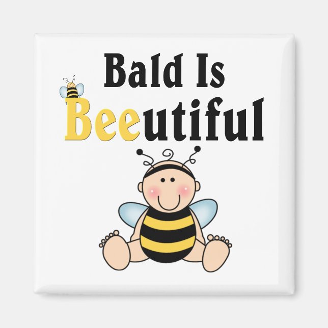 Imã Bumble Baby Bee Bald é Belo (Frente)