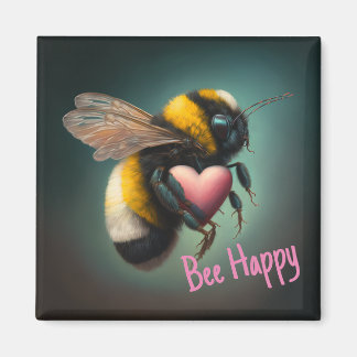Imã Bumble Bee - Bee Happy - Magnet
